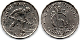 MA 31338 / Luxembourg 1 Franc 1928 TTB - Luxemburgo