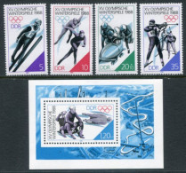 EAST GERMANY / DDR 1988 Winter Olympic Games Set And Blocks MNH / ** .  Michel  3140-43, Block 90 - Unused Stamps