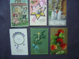 Lot De 6 Cartes Anciennes - Illustrations - NOEL - NOUVEL AN - Verzamelingen & Kavels