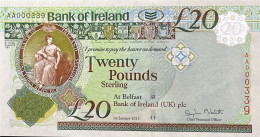 Northern Ireland 20 Pounds, P-88 (1.1.2013) - AA000339 - UNC - 20 Pounds