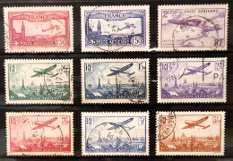 FRANCE 1930/1936 - POSTE AERIENNE N° 5 A 13 OBLITERES - BELLES OBLITERATIONS CACHET A DATE - COTE 70 € - 1927-1959 Used