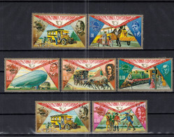 CHCT80 - First UPU Centenary, Postal History, Zeppelin, Train, Used, Complete Series, 1972, Equatorial Guinea - Equatorial Guinea