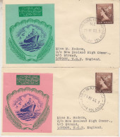 New Zealand Raoul And Kermadec Islands  & Chatham Islands 2 Covers (FDC) Ca 25 MY 1953 (FG181) - Research Stations