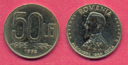 Monnaie 50 Lei Brass Clad Steel, 1992 Roumanie Diamètre 26,1mm Poids 5,9gr Epaisseur 1,62mm Romania B-TB - Roemenië