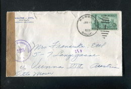 "USA" 1952, Brief Mit "ZENSUR" Nach Wien (A0036) - Lettres & Documents