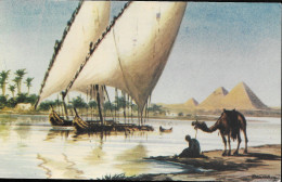 EGYPT - Nile Sailing Boats - D. Vassiliou - No. 7 - Unused Postcard (03) - Pyramids