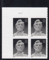 Sc#4860, Abraham Lincoln Statue Lincoln Memorial, 2014 Issue, 21-cent Stamp Plate # Block Of 4 - Numero Di Lastre