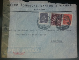 CORREIO AÉREO - WWII - CENSURAS - DESTINO A NOVA YORK - Cartas & Documentos