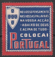 Vignette, Portugal - Vinheta De Propaganda Do Governo Do Estado Novo/ Salazar (1933>1974) -|- MNG No Gum - Emisiones Locales