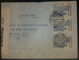 CORREIO AÉREO - WWII - CENSURAS - DESTINO A NOVA YORK - Storia Postale