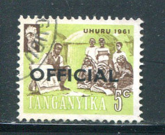 TANGANYIKA ET ZANZIBAR- Service Y&T N°1- Oblitéré - Andere & Zonder Classificatie