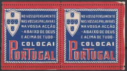 Vignettes, Portugal - Vinhetas De Propaganda Do Governo Do Estado Novo/ Salazar (1933>1974) -|- MNG No Gum - Emissioni Locali