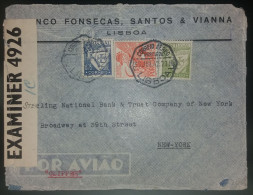 CORREIO AÉREO - WWII - CENSURAS - DESTINO A NOVA YORK - Cartas & Documentos