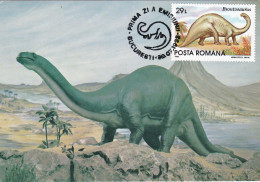 Carte Maximum Roumanie Préhistoire Prehistory 4082 Brontosaure Brontosaurus - Maximum Cards & Covers