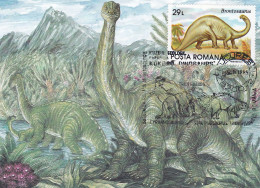 Carte Maximum Roumanie Préhistoire Prehistory 4082 Brontosaure Brontosaurus - Maximum Cards & Covers