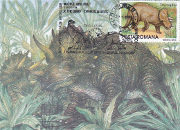 Carte Maximum Roumanie Préhistoire Prehistory 4084 Triceratops - Maximum Cards & Covers