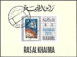 Ras Al-Khaima 1970 - Mi BL 487 ABl - YT Xxx ( Philatelic Exhibition PHILYMPIA ) - Ra's Al-Chaima