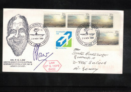 Australian Antarctic Territory 1989 Antarctica Law Base Interesting Signed Cover - Onderzoeksstations