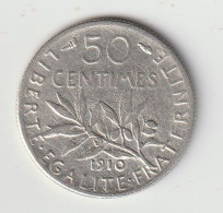 Semeuse 50c Argent 1910 - Silver - 1/2 F - - 50 Centimes