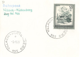 Bahnpost (R.P.O./T.P.O) Villach-Hüttenberg [Ausschnitt] (AD3102) - Covers & Documents