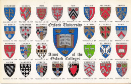 CD69. Vintage Postcard.  Arms Of The Oxford University Colleges. - Oxford