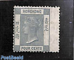 Hong Kong 1863 4c, WM Crown-CC, Wing Stamp, Unused (hinged) - Nuovi