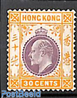 Hong Kong 1907 30c, Stamp Out Of Set, Unused (hinged) - Unused Stamps