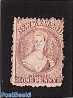 New Zealand 1871 1d Brown, WM Star, Unused Without Gum, Unused (hinged) - Nuevos