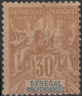 SÉNÉGAL Poste  16 (*) MHNG Type GROUPE Paix Et Commerce 1892 [ColCla] - Ungebraucht