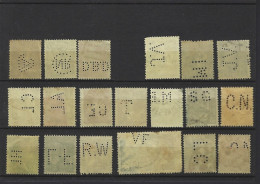 FRANCE TIMBRE LOT 4 PERFORE PERFORES PERFIN PERFINS PERFO PERFORATION PERFORIERT - Used Stamps