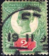 GB 1887 QV Jubilee 2d Green+scarlet Used - Gebraucht
