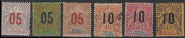 SÉNÉGAL Poste  47 à 52 * MH Sauf 50 (o) Type GROUPE Paix Et Commerce Surcharge 1912 (CV 23 €) [ColCla] - Unused Stamps