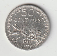 Semeuse 50c Argent 1912 - Silver - 1/2 F - - 50 Centimes