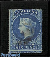 Saint Helena 1861 6d, Used, Rough Perf., Used Stamps - Isla Sta Helena