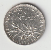 Semeuse 50c Argent 1913 - Silver - 1/2 F - - 50 Centimes