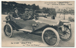 CPA - PARIS 16 - La 12 HP "DIATTO" Au Tour De France - Automobiles Diatto, 104 Avenue Kléber - District 16