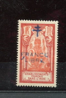 INDE 181a SURCHARGE MAIGRE THIN OVERPRINT  FRANCE LIBRE   LUXE NEUF SANS CHARNIERE - Neufs