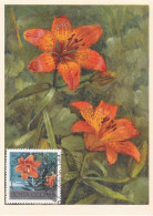 Carte Maximum Russie Russia Fleur Flower 3488 Lys Jaune Lily - Cartoline Maximum