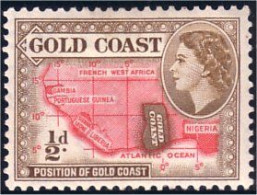 456 Gold Coast Map Carte MH * Neuf (GOL-20) - Géographie