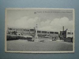 Frameries - Le Monument De La Résistance Et L'Ecole Communale - Frameries