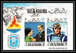 210 - Ras Al Khaima MNH ** Mi N° 75 B Non Dentelé (Imperf) Jeux Olympiques (olympic Games) GRENOBLE 68 Ski Killy - Hiver 1968: Grenoble