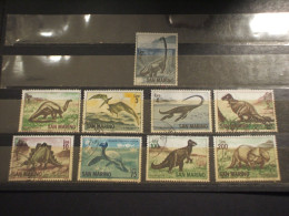 SAN MARINO - 1965 DINOSAURI/SAURI LA PREISTORIA 9 VALORI - TIMBRATI/USED - Unused Stamps