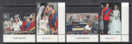 2011 British Indian Ocean Territory Royal Wedding William Kate Complete Set Of 4 MNH - Territoire Britannique De L'Océan Indien