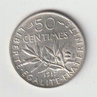 Semeuse 50c Argent 1917 - Silver - 1/2 F - - 50 Centimes