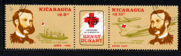 NICARAGUA 1985, Yv. PA 1110/1, 75e Anniversaire, Henry Dunant, Croix-Rouge, 2 Valeurs, Oblitérés / Used. R166 - Henry Dunant