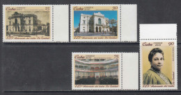 2010 Cuba Caridad Theatre Drama Architecture Complete Set Of 4 MNH - Neufs