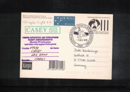Australian Antarctic Territory 1995 Antarctica - Base Casey - Helicopter Cargo Flights -Huskies Interesting Signed Cover - Research Stations
