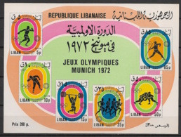 LIBAN - 1974 -  Bloc Feuillet BF N°YT. 29 - JO Munich / Olympics - Neuf Luxe ** / MNH / Postfrisch - Summer 1972: Munich