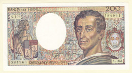 200 Francs MONTESQUIEU FRANCE Type 1981 F.70.12a SUP - 200 F 1981-1994 ''Montesquieu''