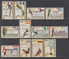 2010 Cuba Jose Marti Birds Oiseaux Flags Complete Set Of 12 MNH - Ungebraucht